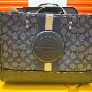 Coach Dempsey Carryall Bag In Signature Jacquard With Strip & Coach Patch - NEW